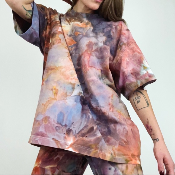 H&M Other - Hand-Dyed Oversized Marbled T-Shirt | Size L